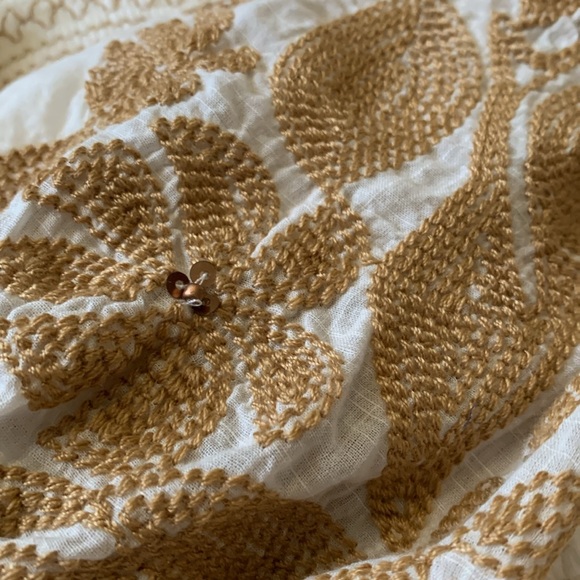 Anthropologie Smocked Embroidered Floral Long Sleeve Blouse Size Small - Picture 6 of 14